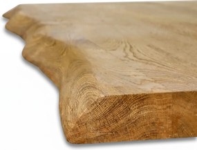Stół HERTZ, 2000 x 1000 mm, lity dąb z nieregularną krawędzią