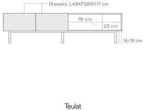 Biało-naturalna szafka pod TV w dekorze dębu 180x45 cm Arista – Teulat