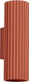 Lampa Ścienna Minimalistyczny Karbon, Aluminium - 2 Źródło - L.6.5 X H.20 Cm - Ochra Czerwona