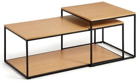 Okrągłe stoliki z blatem w dekorze dębu zestaw 2 szt. 50x100 cm Yoana – Kave Home