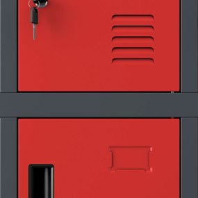 Metalowa szafa socjalna BHP skrytkowa ROBERT 1360 x 1720 x 450 mm, antracytowo-czerwona