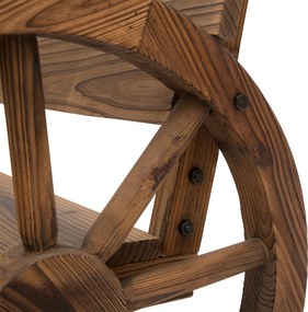 Outsunny Wygodna Ławka Ogrodowa z Podłokietnikami - Lite Drewno, Brązowa, 114x58x80cm - Solidny Mebel na Taras