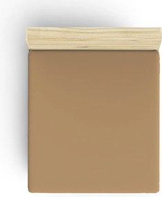 Brązowe bawełniane prześcieradło z gumką 140x200 cm – Mijolnir