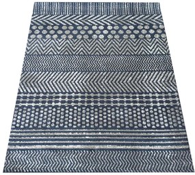Niebieski dywan z nowoczesnymi wzorami M9-Z18