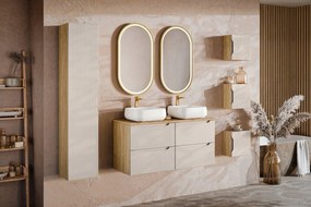 Szafka łazienkowa LUXOR BEIGE 83-35-1DQ 35x35cm dąb olejowany/beżowa COMAD