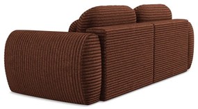 Sztruksowa rozkładana sofa w kolorze terakoty ze schowkiem266 cm Kini – Makamii