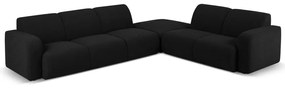 Czarny narożnik z materiału bouclé (prawostronny) Molino – Micadoni Home