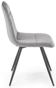 Krzesło tapicerowane K521 VELVET szare HALMAR
