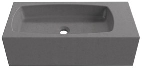 Zestaw umywalka betonowa prostokątna bez otworu na baterię 65 x 30 cm z półką ZALM i konsola