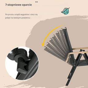 Outsunny Składany zestaw mebli balkonowych, stół+6 krzeseł, aluminium, czarny | Aosom PL