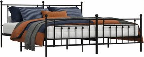 Czarne metalowe łóżko małżeńskie 200x200cm C9-P15