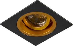 Zestaw 6 reflektorów wpuszczanych czarno-złotych 9,3 cm, obrotowych i odchylanych - Chuck