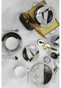 24-częściowy zestaw porcelanowych naczyń Kütahya Porselen Black&amp;White