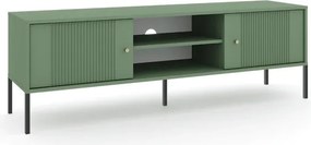 Szafka RTV do Salonu SOFT 154 cm Zielona Ryflowana Japandi