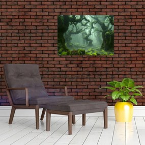 Obraz na szkle - Las porośnięty mchem (70x50 cm)