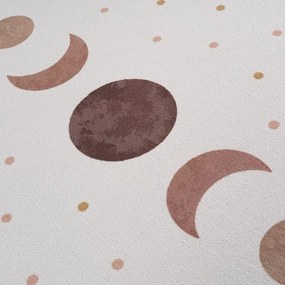Dywan dziecięcy Coco Fazy Księżyca kremowy koło 200 cm x 200 cm