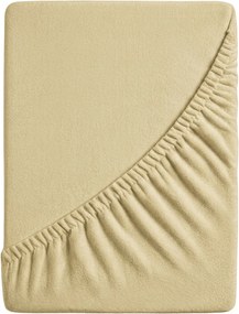 PrzytulneMieszkanie.pl Kremowe prześcieradło frotte 90 x 200 cm