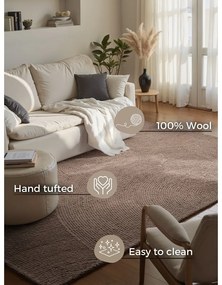 Szarobrązowy wełniany dywan tkany ręcznie 160x230 cm Eleni Taupe – Hanse Home