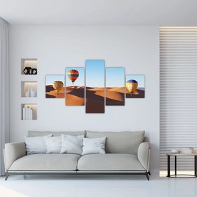 Obraz - latające balony na pustyni (125x70 cm)