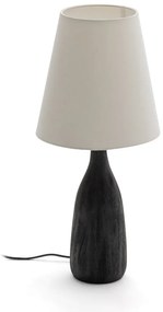 Czarna/kremowa lampa stołowa z tekstylnym kloszem (wysokość 56 cm) Luvia – Kave Home