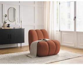 Ceglasty fotel z materiału bouclé Janissaire – Bobochic Paris