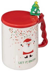 Kubek świąteczny z łyżeczką i pokrywką, 350 ml