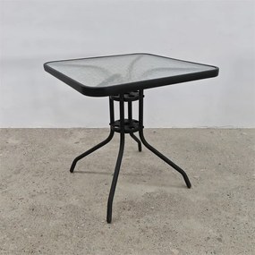 Stół stolik kwadratowy 70x70 T22 szklany metal na balkon taras do ogrodu