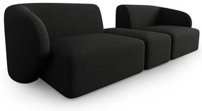 Czarna sofa z tkaniny szenilowej 246 cm Paolo – Milo Casa