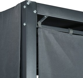 Outsunny Łóżko huśtawkowe ogrodowe z rattanu z baldachimem i poduszkami szare odporne na pogodę | Aosom PL