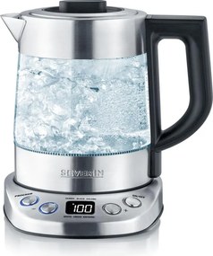 Severin WK 3473 - Czajnik elektryczny z sitkiem 1 l 2200W/230V stal nierdzewna/szkło