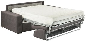 Kanapa 3-osobowa z ekspresowym mechanizmem rozkładania z tkaniny EMIR - Kolor: szary - Miejsce do spania: 140 cm - Materac 22 cm z pamięcią kształtu