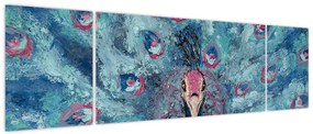 Obraz namalowanego pawia (170x50 cm)