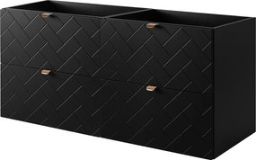 Meble łazienkowe, Czarny Mat, 120 x 57 x 46 cm, złote uchwyty