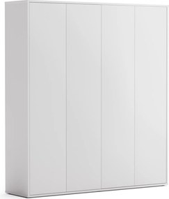 Szafa biurowa na dokumenty BLOCK, 4 drzwi, 1600 × 400 × 1748 mm, biały