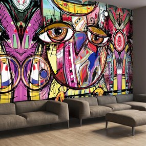 Fototapeta - Street art - sowa (196x136 cm)