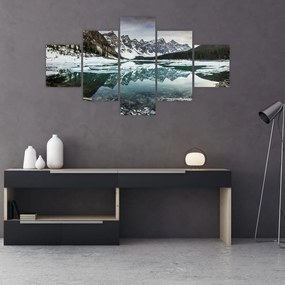 Obraz - jezioro zimą (125x70 cm)