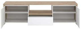 Biało-naturalna szafka pod TV w dekorze dębu 179x52x48 cm Next – Tvilum