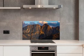 Szklany Panel Ognisty Zachód Słońca w Górach