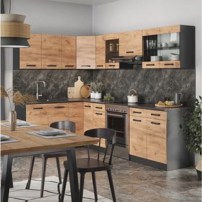 Kuchnia narożna złoty dąb power/antracyt 270x60x81.6 rick