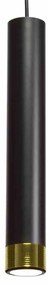 Lampa wisząca tuba, nad stół, wyspę, czarna/złota DANI BLACK/GOLD 1xGU10