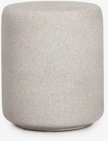 Stolik Nocny Ø35 Cm Z Betonu Elyndra Jasnoszary Kamienny - Sklum