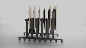 Mobilny stół MATCH, 180x80 cm, szara podstawa, buk