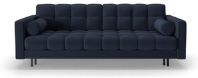 Ciemnoniebieska rozkładana sofa ze schowkiem 222 cm Bali – Cosmopolitan Design