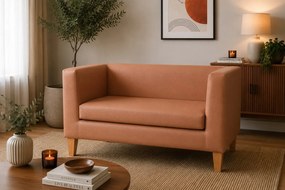Sofa Monaco : Kolor nogi - Drewno, Kolor tkaniny - EKO-SKÓRA - 14D, Typ tkaniny - Eko-skóra , Wysokość nogi - 15 cm