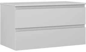 Mexen Orio szafka łazienkowa podumywalkowa 90 cm z blatem, 2 szuflady, szara mat - 91A10-09047-2-BFFC62