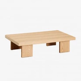 Stolik Kawowy Prostokątny 100x60 Cm Z Płyty Mdf I Wylewki Bernay Naturalna - Sklum