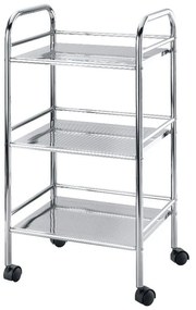Metalowy regał w kolorze srebra na kółkach 41x75 cm – Wenko