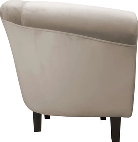 Fotel Milo tkanina Welur wygodny fotel tapicerowany do salonu i sypialni : Kolor nogi - Venge, Kolor tkaniny - VELVET - MG09, Wysokość nogi - 15 cm