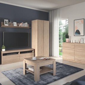 Ława Kwadratowa z Półką do Salonu MIRLO 67,5 cm Dąb sonoma Nowoczesna