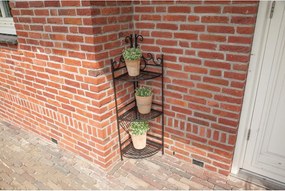 Czarny narożny regał metalowy/kwietnik Esschert Design